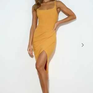 Elegant Orange Midi Dress